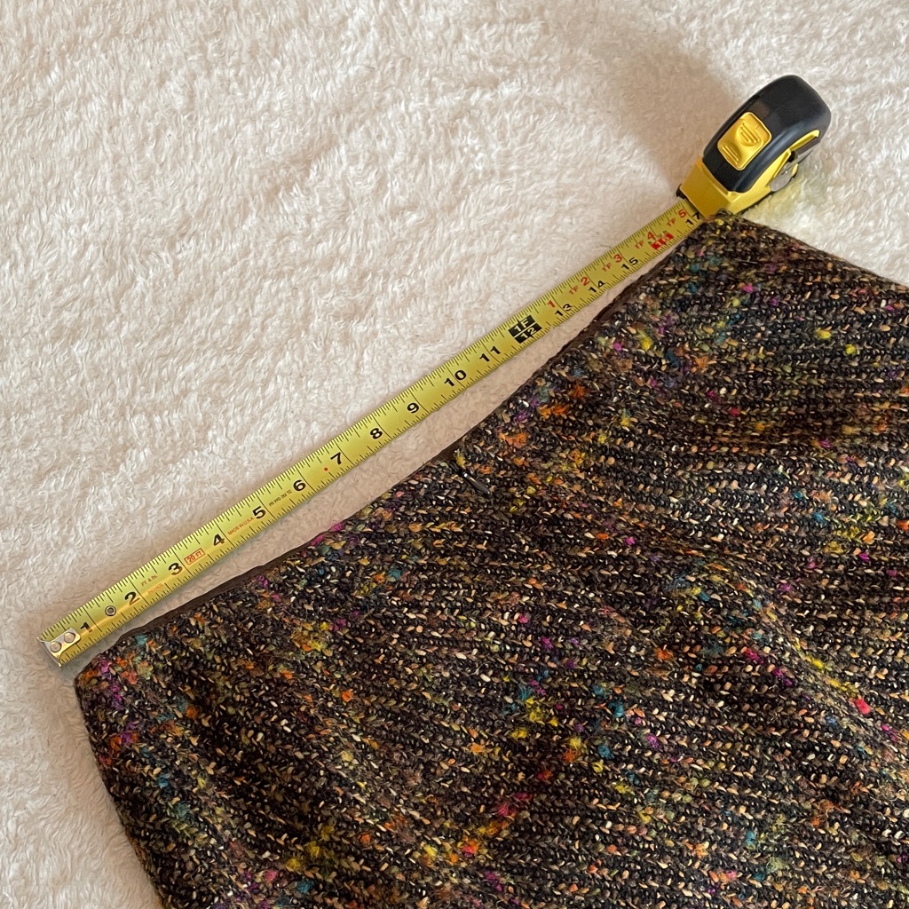 Ellen Tracy Multicolor Wool Blend Tweed Mini Skirt Size 14, Vintage-Ish